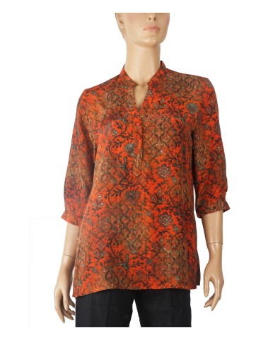 Short Silk Shirt - Creeper Print