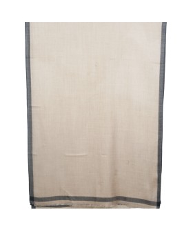 Plain Stole - Plain Beige With Black Border