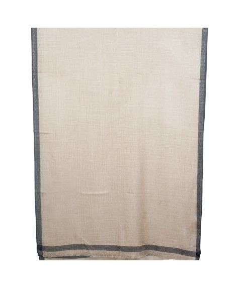 Plain Stole - Plain Beige With Black Border Plain Stole - Plain Beige With Black Border