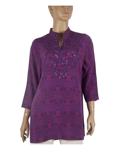 Antique Silk Kurti - Purple Sequence Kurti 