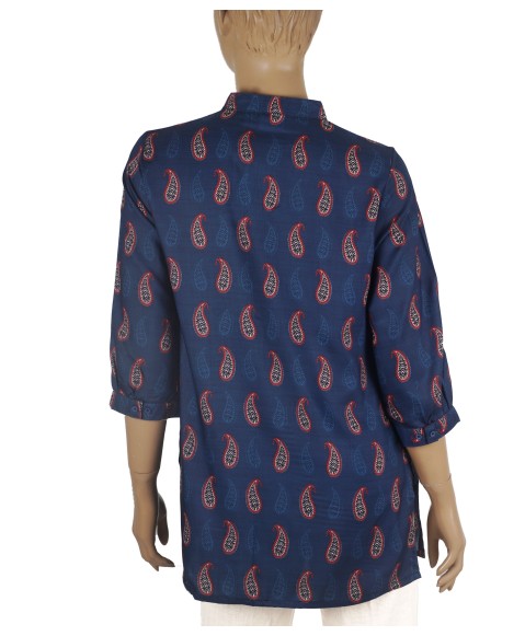 Casual Shirt - Red And Blue Paisley