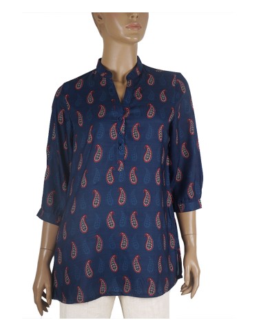 Casual Shirt - Red And Blue Paisley
