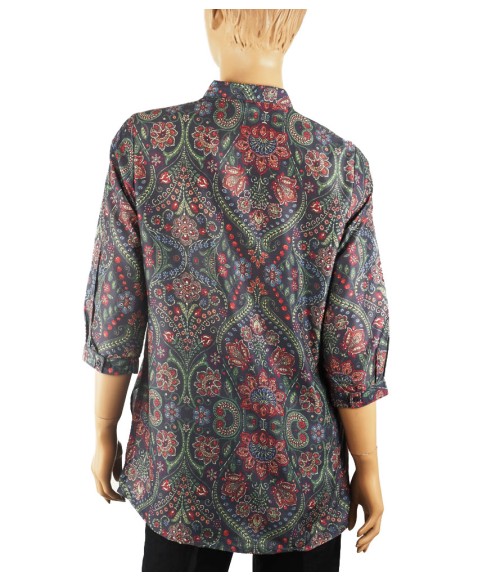 Casual Kurti - Deep Green Floral Prints