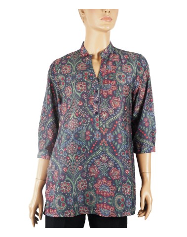 Casual Kurti - Deep Green Floral Prints