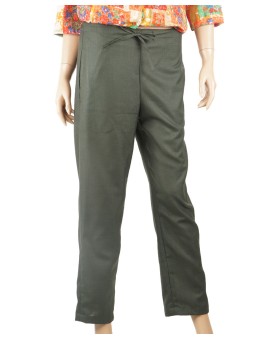 Cotton Crop Pant - Green