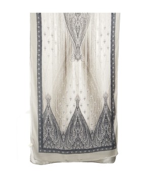 Crepe Silk Scarf - Grey Big patch