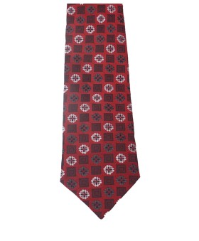 Woven Tie - White Tiny Flowers