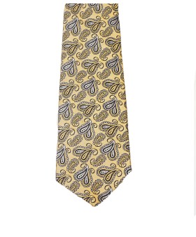 Woven Tie - Yellow Paisley