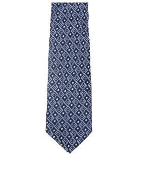 Woven Tie - Blue Square