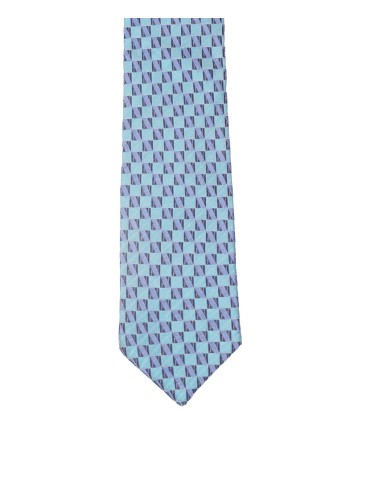 Woven Tie - Purple and sky blue squares