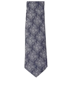 Woven Tie - Grey Paisley