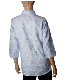Casual Kurti- Blue Embroidery