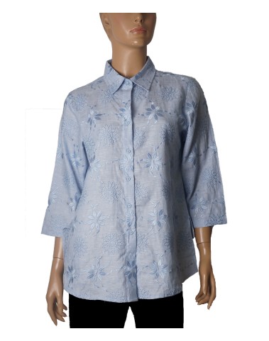 Casual Kurti- Blue Embroidery