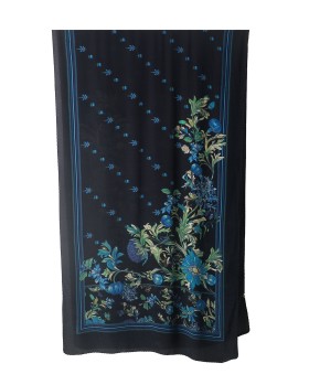 Crepe Silk Scarf - Midnight Bloom