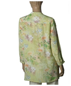 Long Silk Shirt -Vintage Botanica