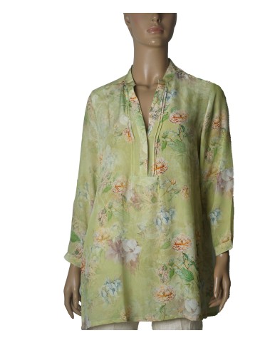 Long Silk Shirt -Vintage Botanica Long Silk Shirt -Vintage Botanica