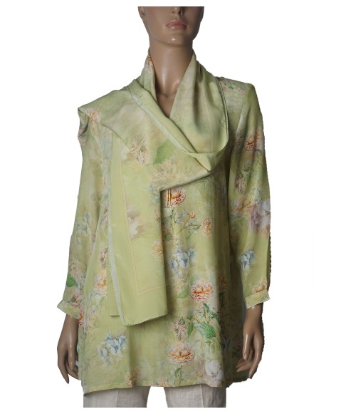 Long Silk Shirt -Vintage Botanica Long Silk Shirt -Vintage Botanica