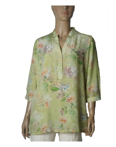 Short Silk Shirt - Vintage Botanica