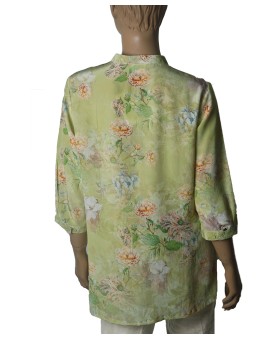 Short Silk Shirt - Vintage Botanica