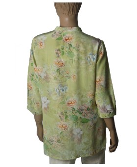 Short Silk Shirt - Vintage Botanica