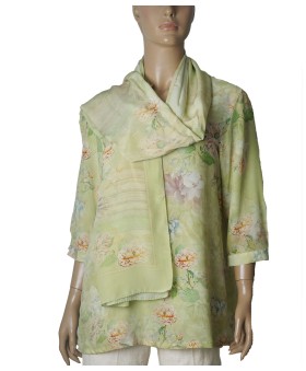 Short Silk Shirt - Vintage Botanica