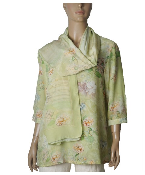 Short Silk Shirt - Vintage Botanica Short Silk Shirt - Vintage Botanica