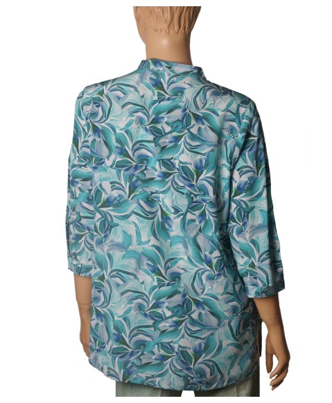 Short Silk Shirt - Lagoon Leaves Short Silk Shirt - Lagoon Leaves