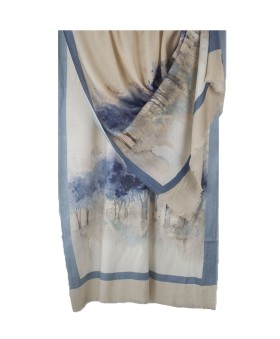 Blue Trees carpet Box Stole