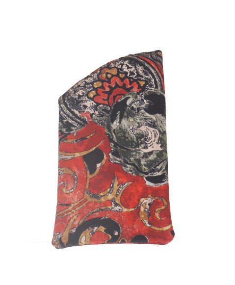 Mobile Spectacle Wallet Set - Black And Red Abstract 