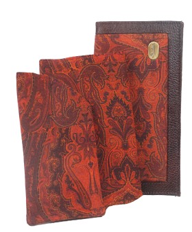 Mobile Spectacle Wallet Set - Maroon Paisley