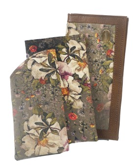 Mobile Spectacle Wallet Set - Big Beige Flower
