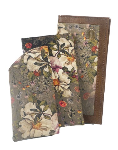 Mobile Spectacle Wallet Set - Big Beige Flower