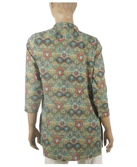 Casual Kurti - Green Pintuck