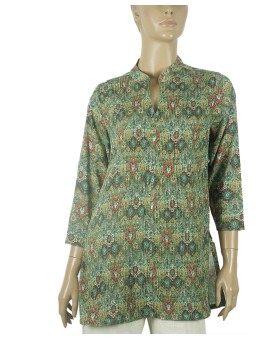 Casual Kurti - Green Pintuck
