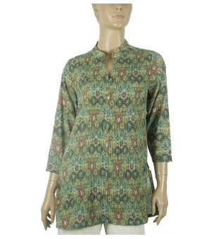 Casual Kurti - Green Pintuck