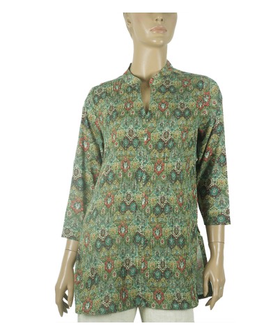 Casual Kurti - Green Pintuck