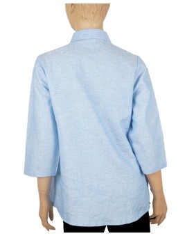 Embroidered Casual Shirt - Light Blue Embroidery 