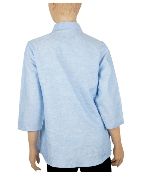 Embroidered Casual Shirt - Light Blue Embroidery 