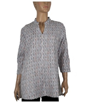 Casual Kurti - Grey Pintuck