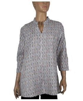Casual Kurti - Grey Pintuck