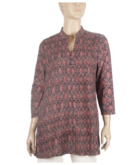 Casual Kurti - Red Yellow Floral
