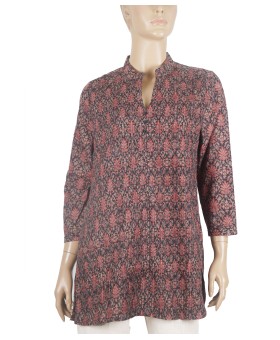 Casual Kurti - Red Yellow Floral
