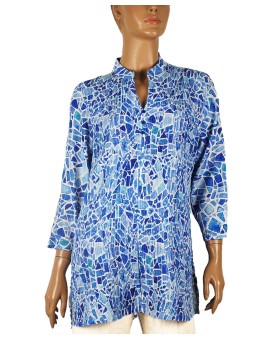 Casual Kurti - Blue Stone Texture