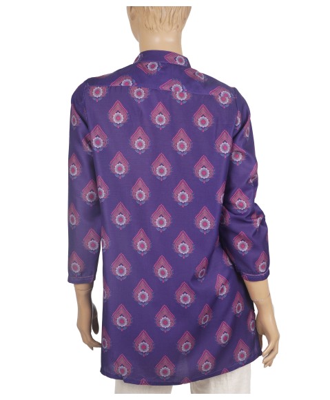 Casual Kurti - Purple Embroidery