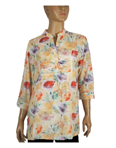 Casual Kurti - Big Red Flowers