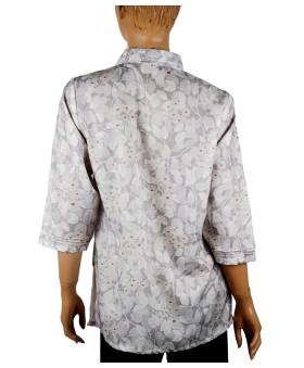Casual Kurti - Off White Pintuck With Diamond Buttons