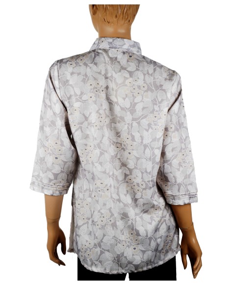 Casual Kurti - Off White Pintuck With Diamond Buttons