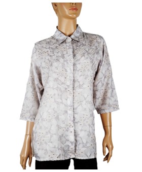 Casual Kurti - Off White Pintuck With Diamond Buttons