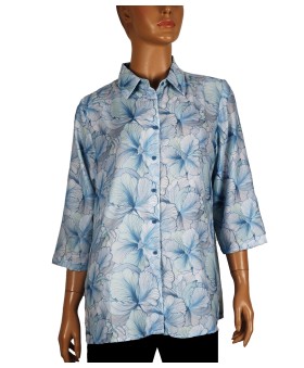 Casual Shirt - Big Blue Flowers