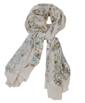 Crepe Silk Scarf - Green Paisley